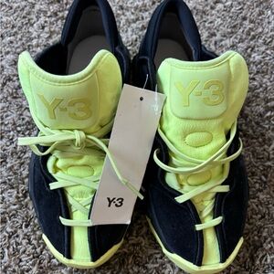 adidas Y-3 Neon Yellow and Black Low-Top Sneakers